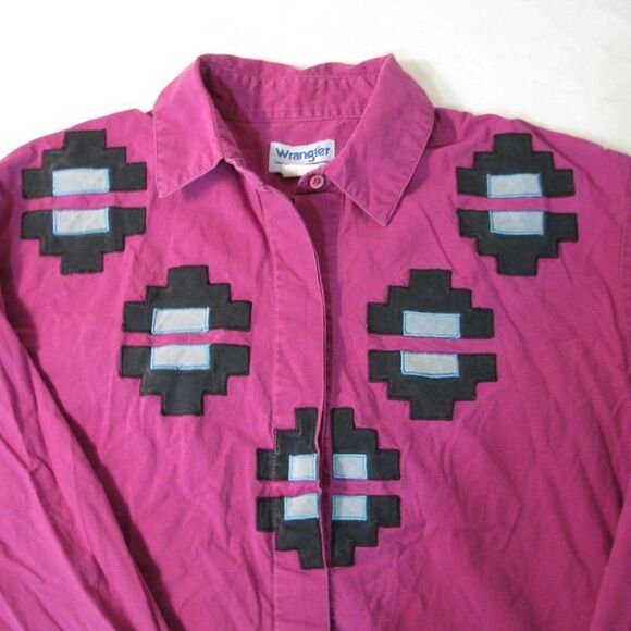 Vintage Wrangler Aztec Geometric Pattern Shirt - Picture 1 of 6